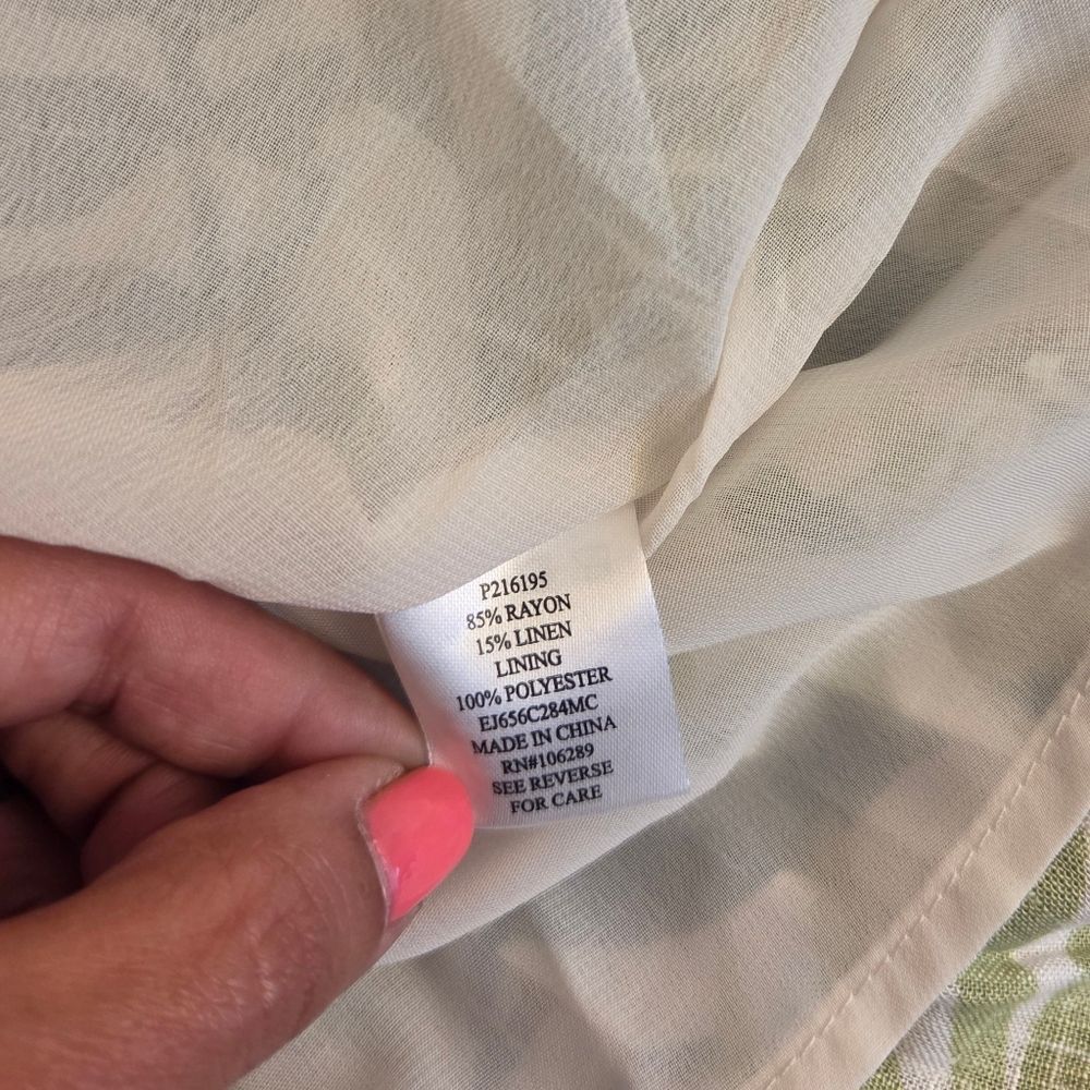 Macy's - Dylan Ryan NYC Leaf-Print Puff Sleeve Ruffle Hem Dress Size L NWT - Picture 4 of 5